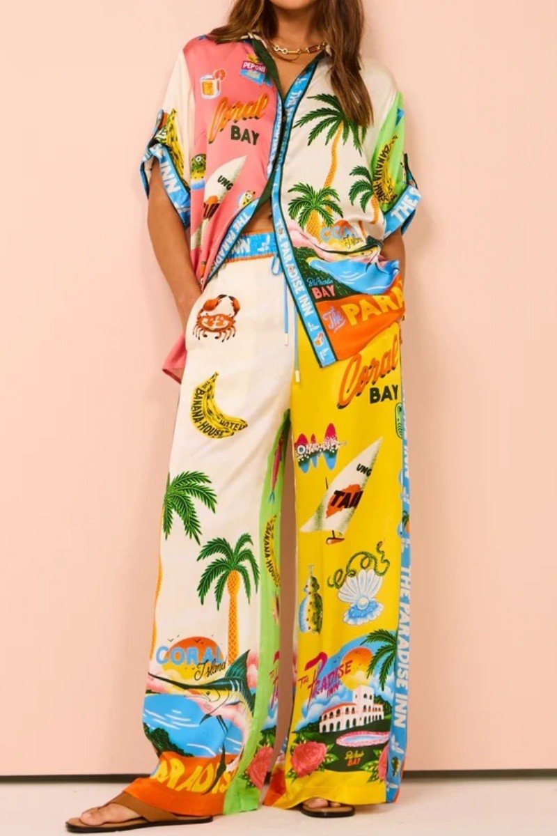 Vacation Printed Short - sleeve Pant Set - STYLED BY ALX COUTUREOutfit Sets