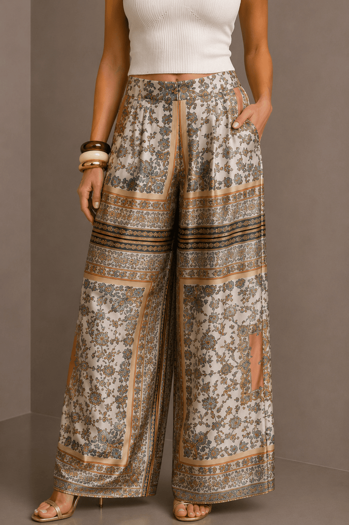 Vintage Bandana Print Palazzo Pants - STYLED BY ALX COUTUREPants
