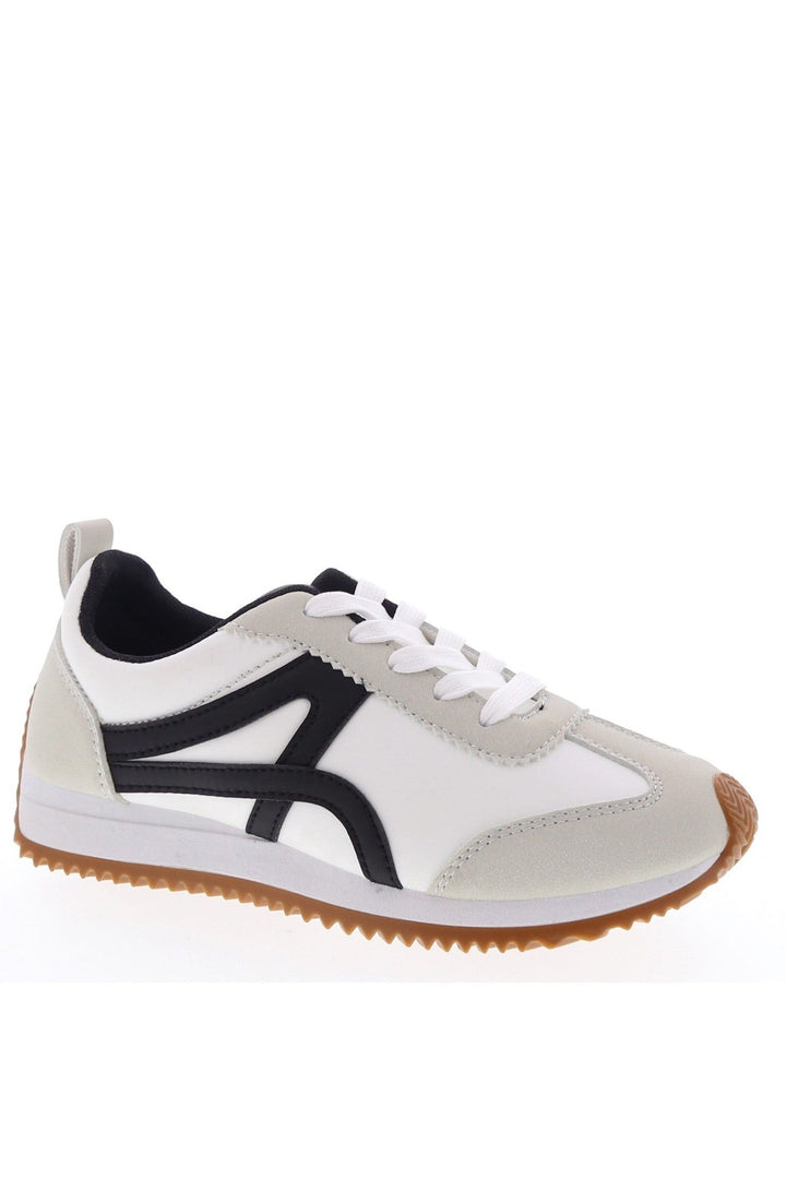 White & Black Stripe Sneakers - STYLED BY ALX COUTURESHOES