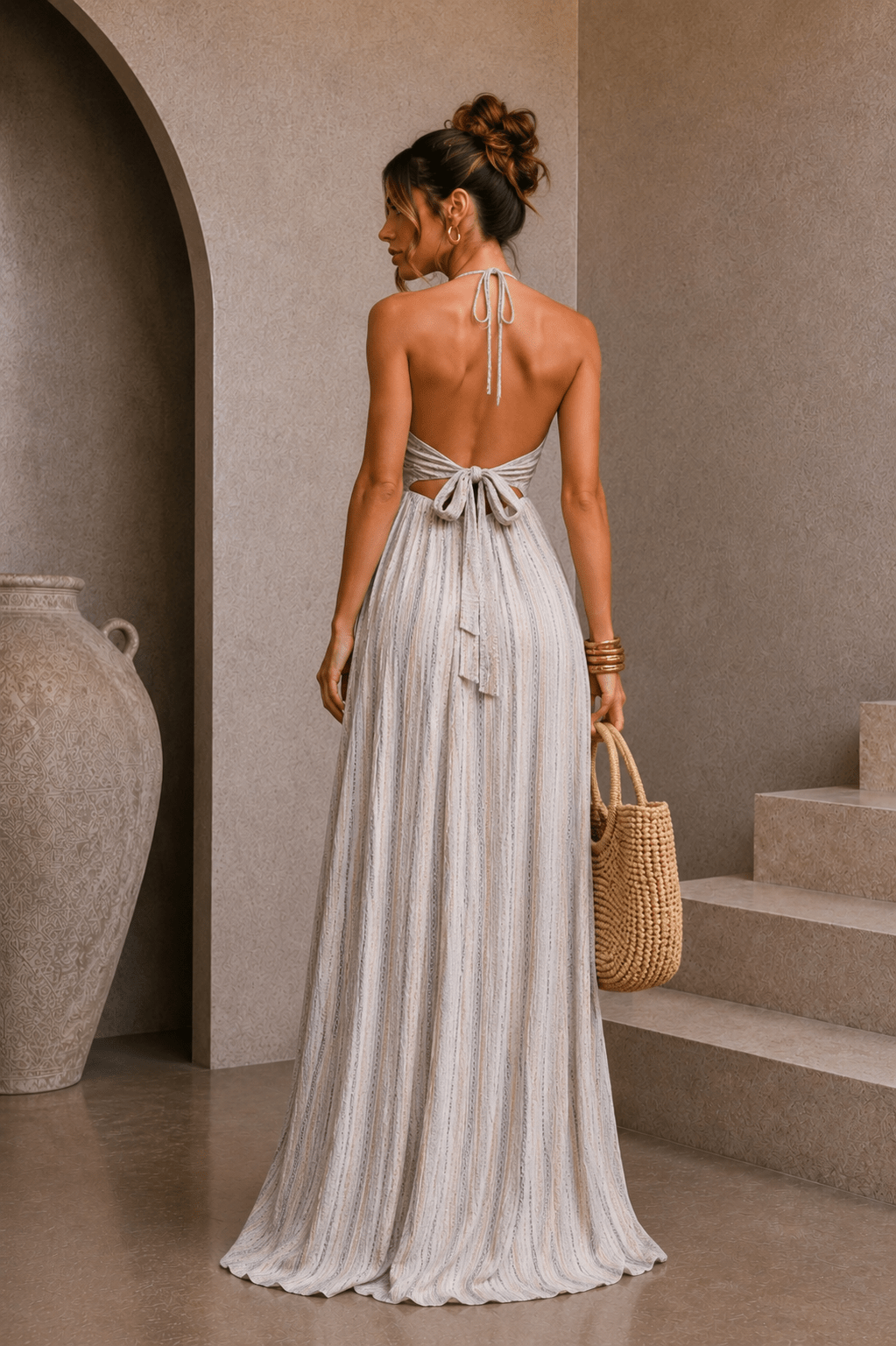 White & Black Striped Maxi Dress – STYLED BY ALX COUTURE