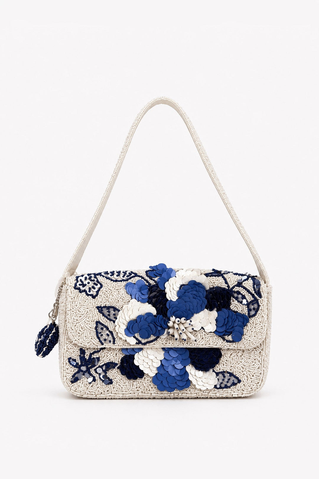 White Blue Mykonos Shoulder Bag - STYLED BY ALX COUTUREHandbags