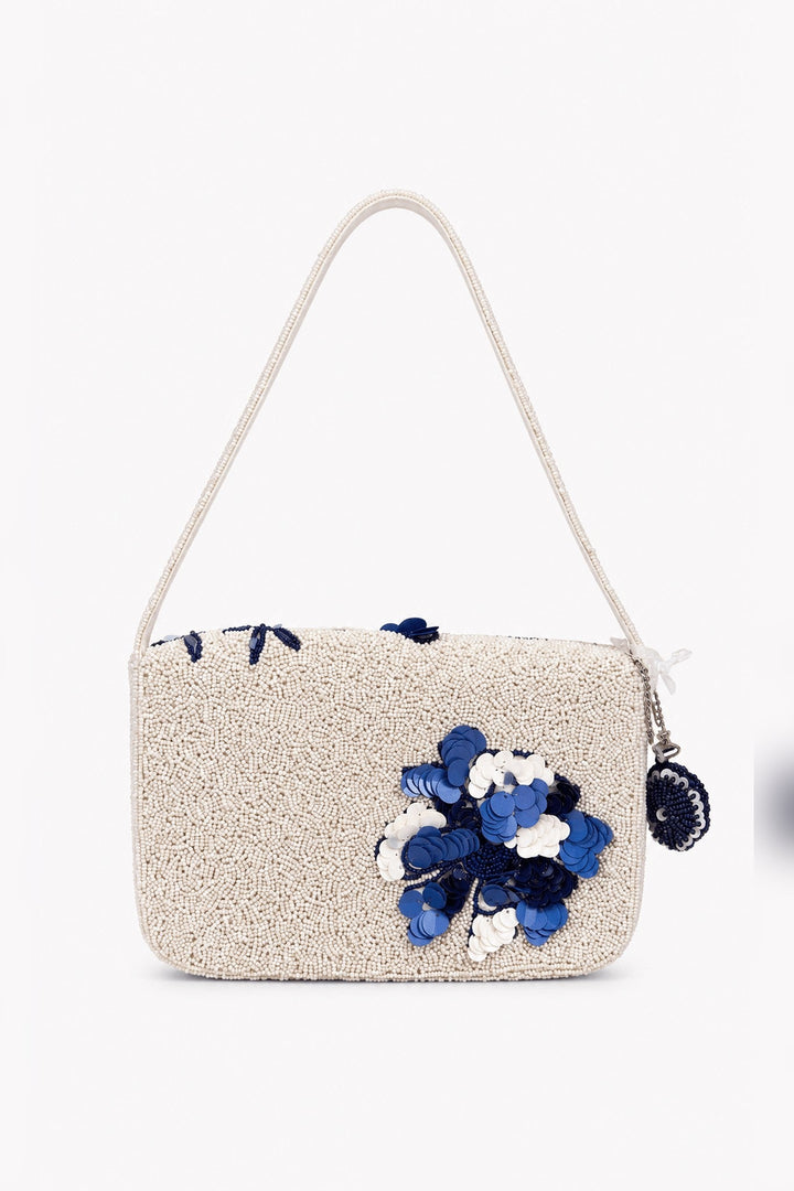 White Blue Mykonos Shoulder Bag - STYLED BY ALX COUTUREHandbags