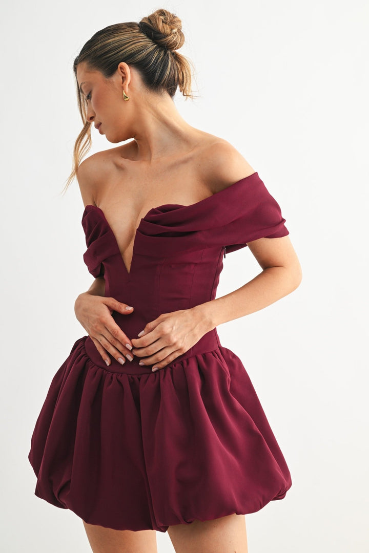 White Bubble Hem Sweetheart Mini Dress - STYLED BY ALX COUTUREDresses