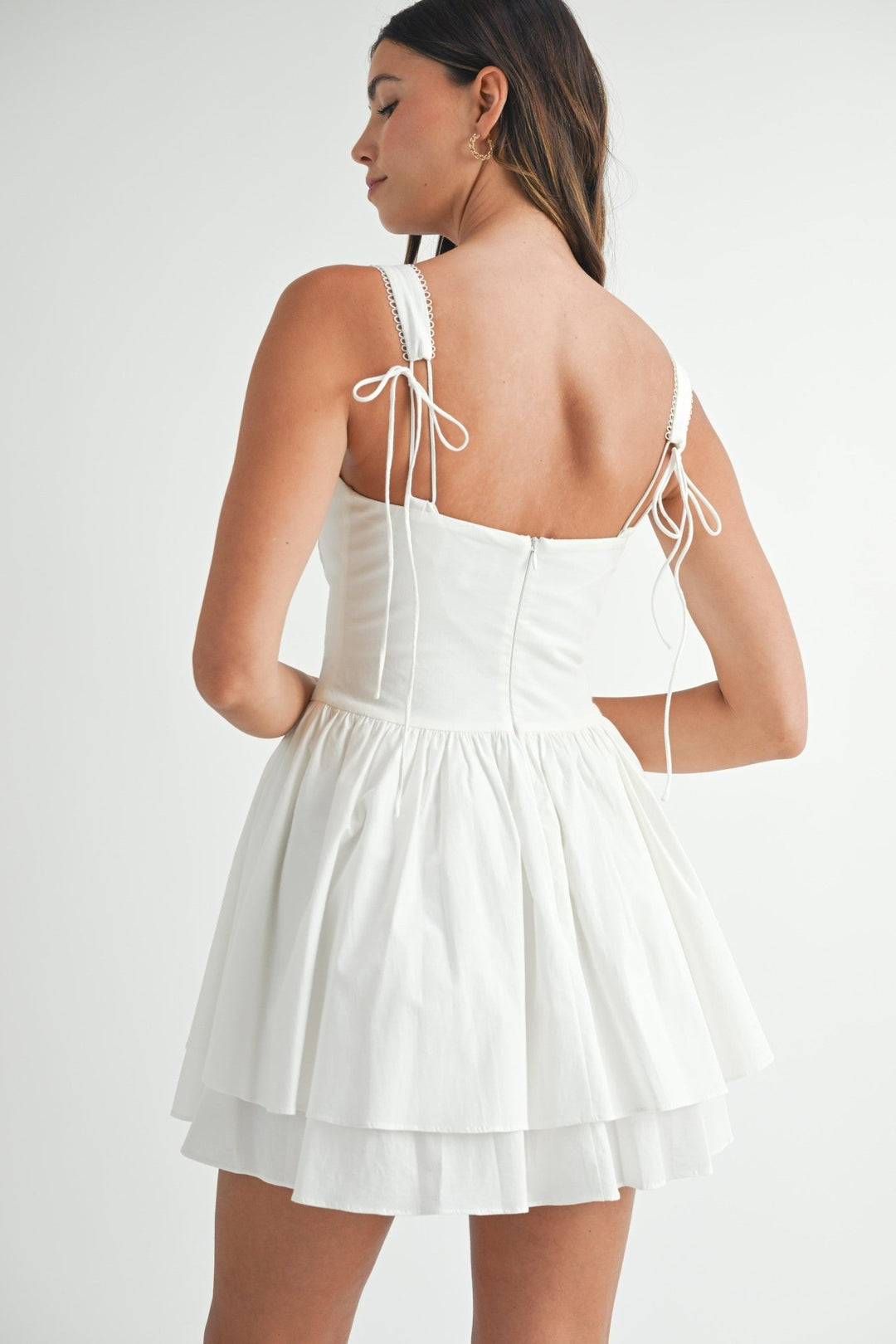white short dress with corset Jasmine Strapless Corset Mini Dress- White