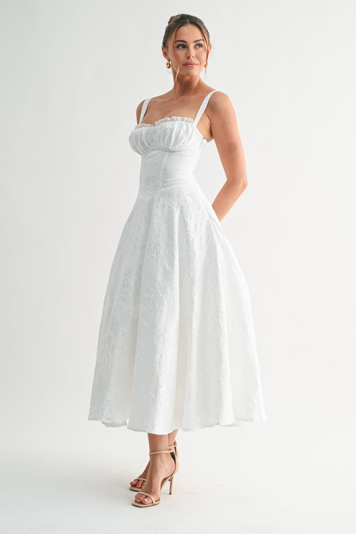 White Fleur Corset Midi Dress - STYLED BY ALX COUTUREDresses