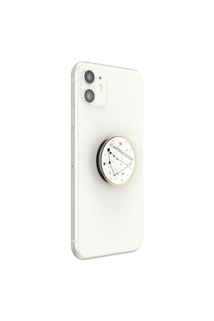 White &amp; Gold Capricorn Popsocket Phone Grip - STYLED BY ALX COUTUREACCESSORIES