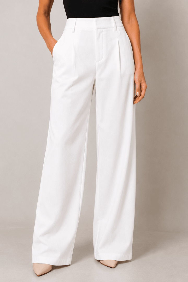 White High Waisted Pants - STYLED BY ALX COUTUREPants
