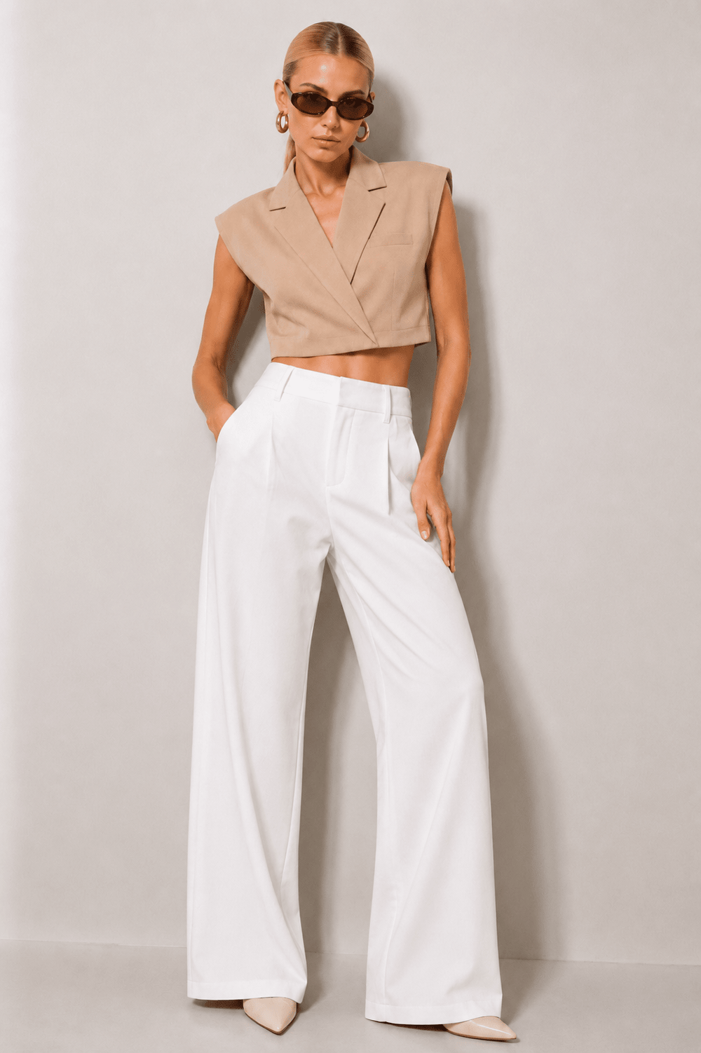 White High Waisted Pants - STYLED BY ALX COUTUREPants