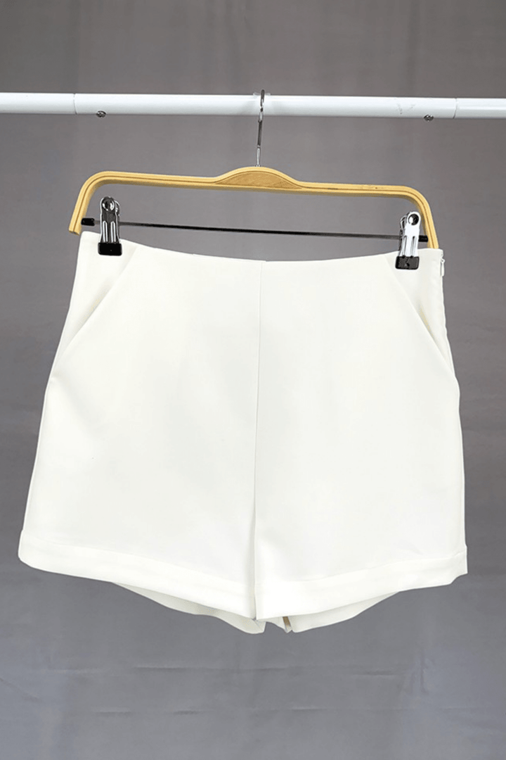 White High Waisted Shorts - STYLED BY ALX COUTURESHORTS