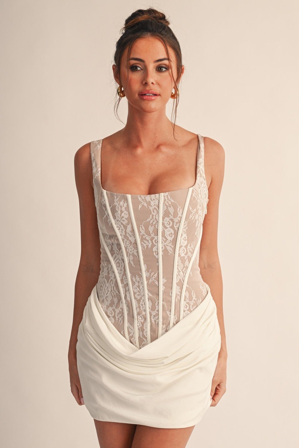 White Lace Corset Mini Dress - STYLED BY ALX COUTUREDresses