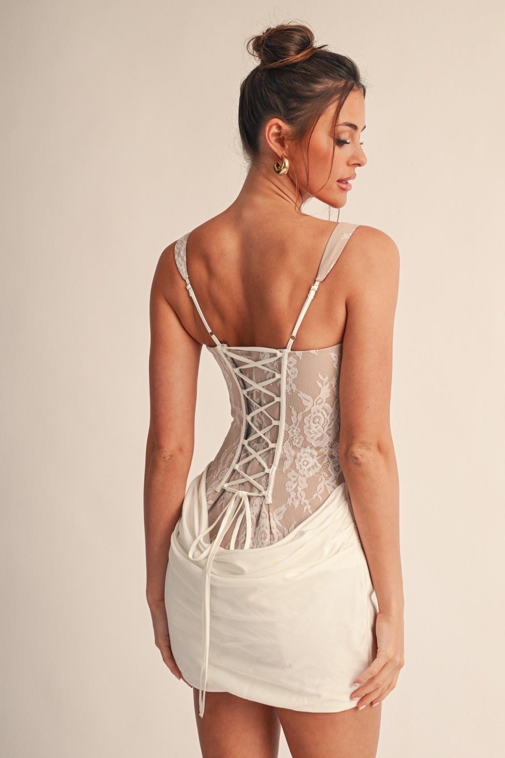 White Lace Corset Mini Dress - STYLED BY ALX COUTUREDresses