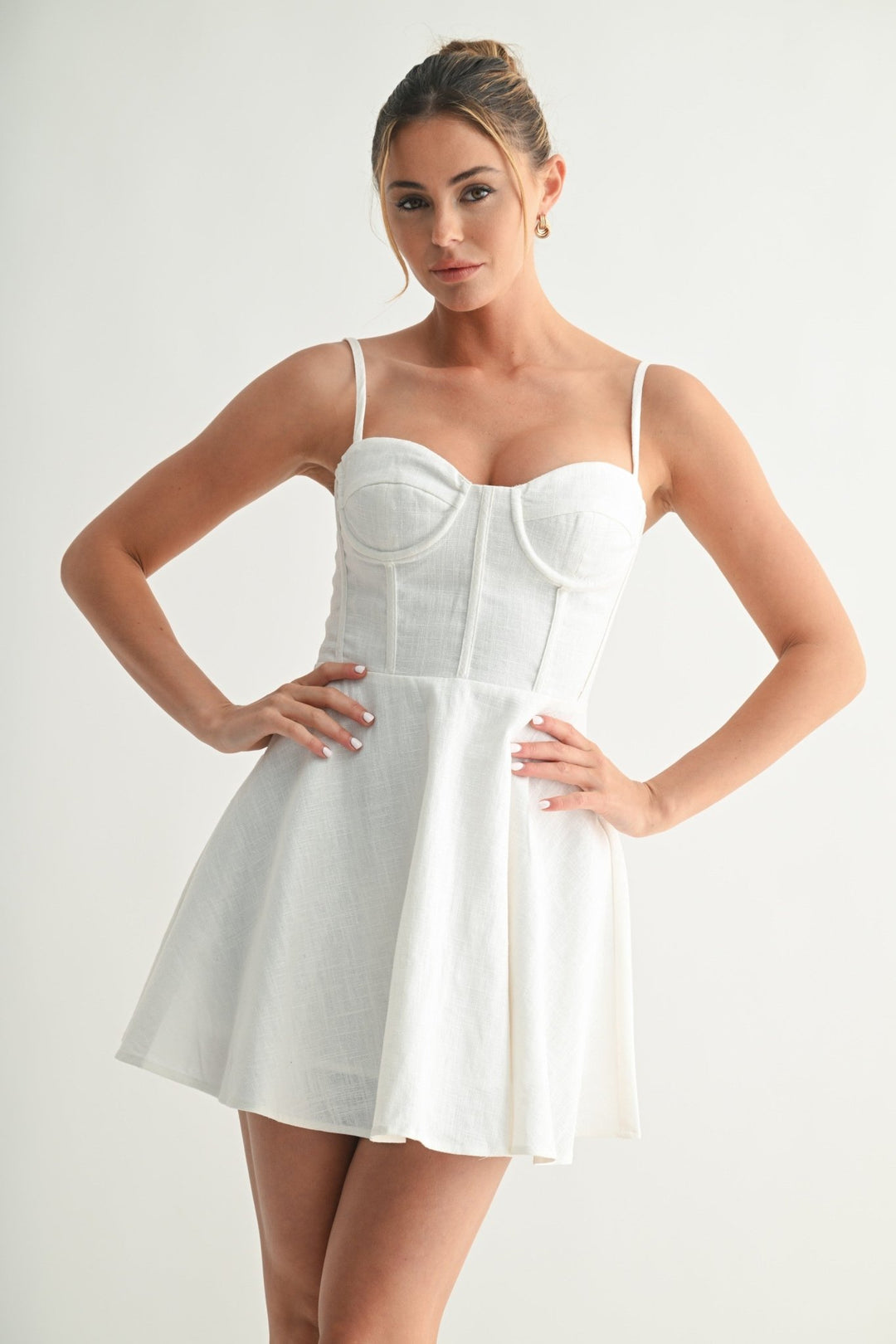 White Linen Bustier Dress – STYLED BY ALX COUTURE