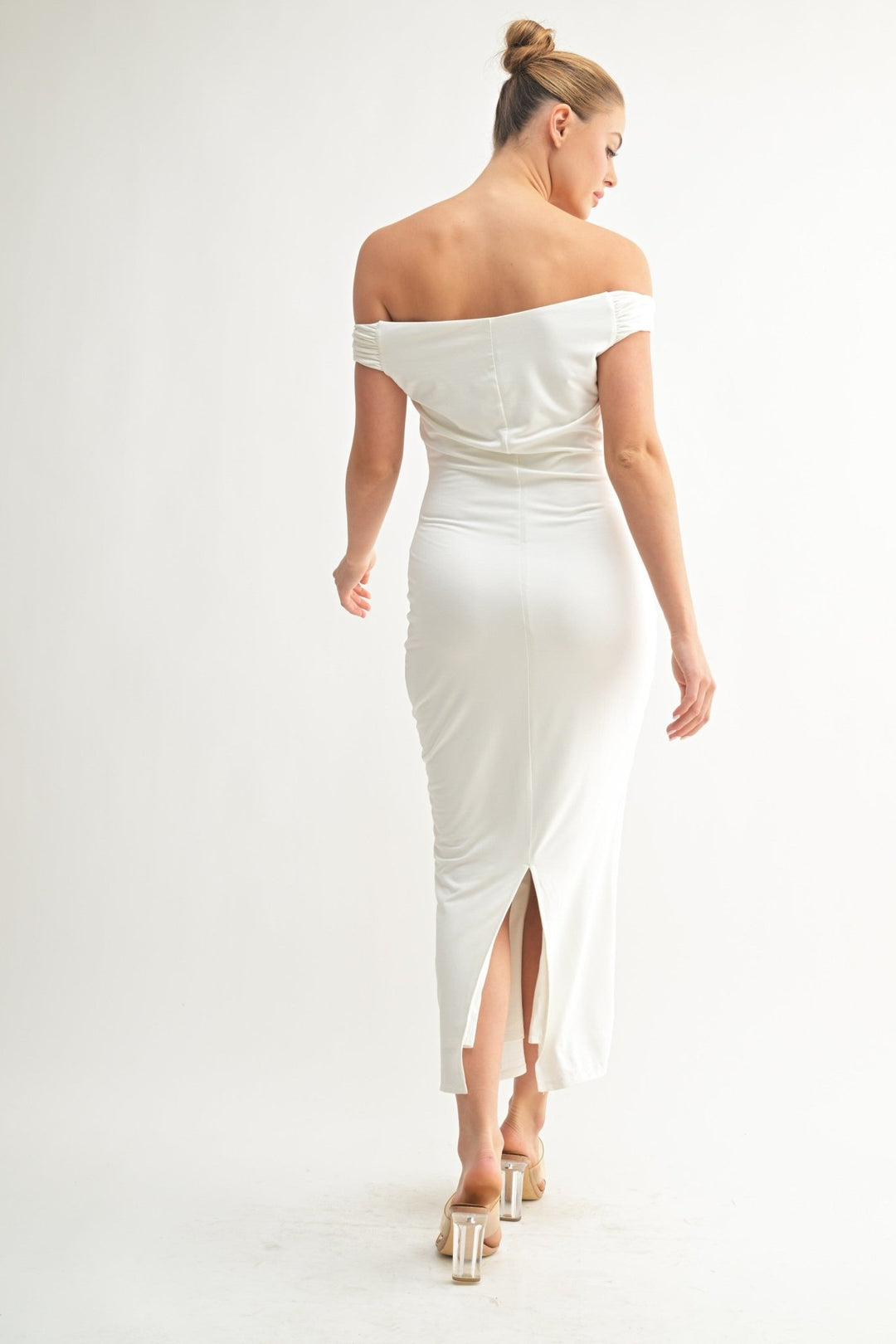 White Off-Shoulder Midi Dress STYLED BY ALX COUTURE White Off-Shoulder Midi Dress STYLED BY ALX COUTURE
