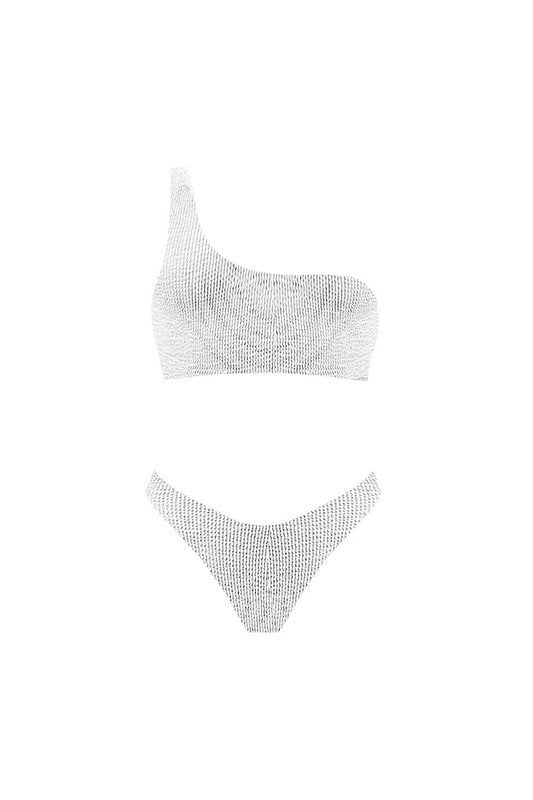 white off the shoulder swim top