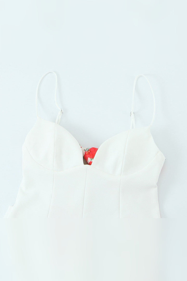 White Open Back Romper - STYLED BY ALX COUTUREJumpsuits &amp; Rompers