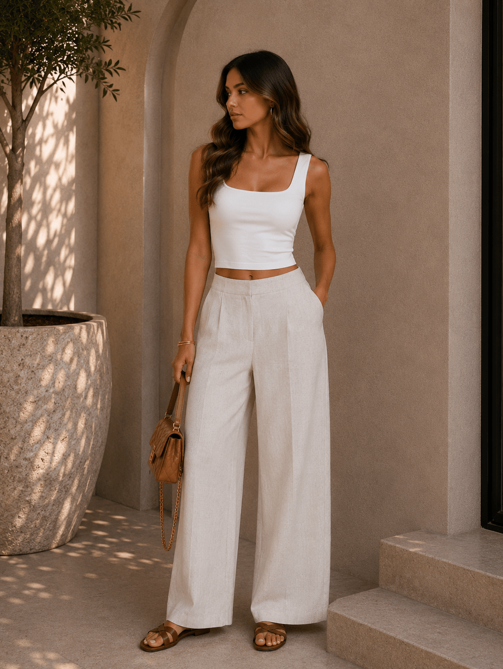 White Square Neck Crop Top - STYLED BY ALX COUTURETOPS