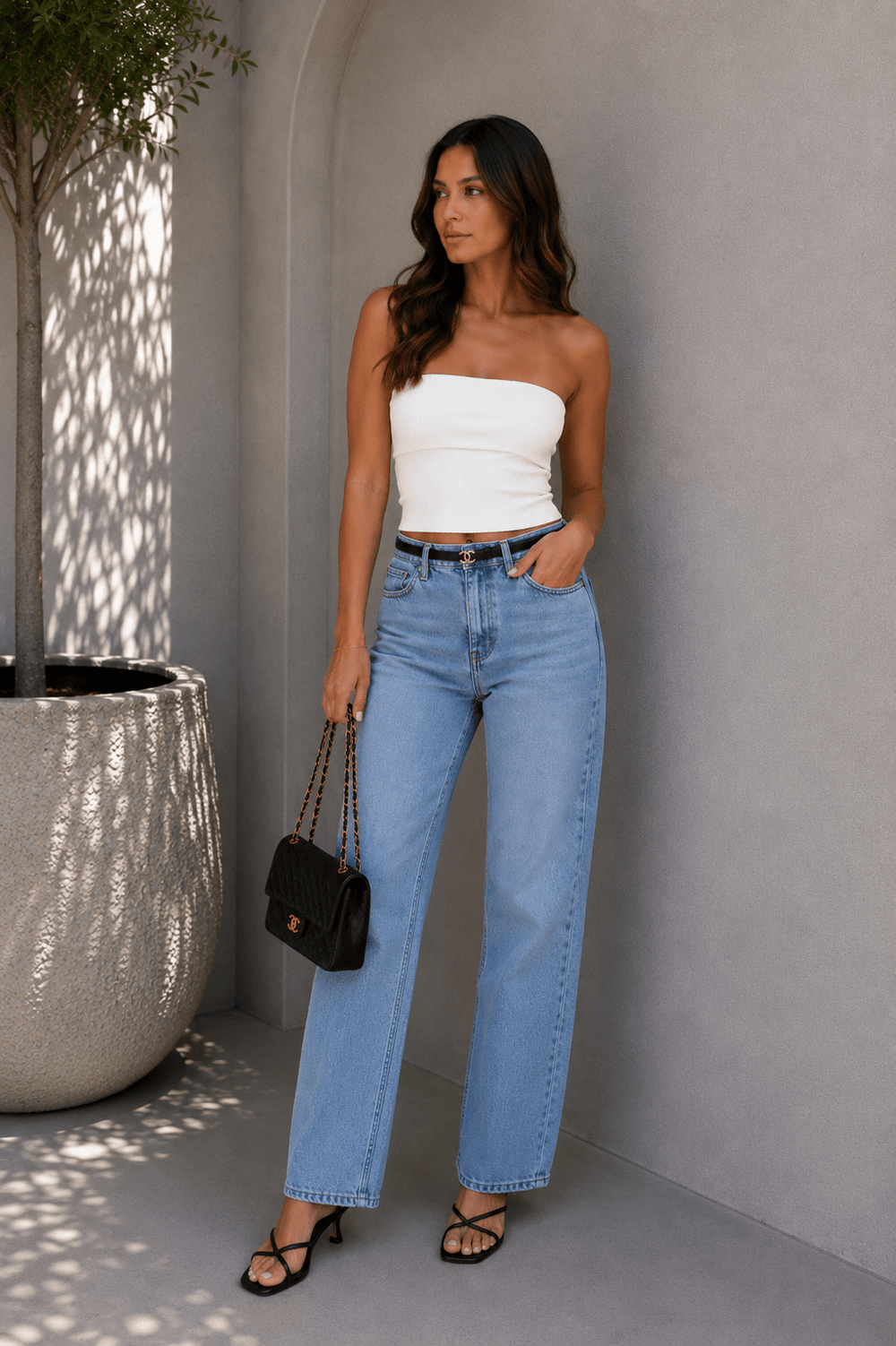 White Strapless Fold Over Top - STYLED BY ALX COUTURETOPS