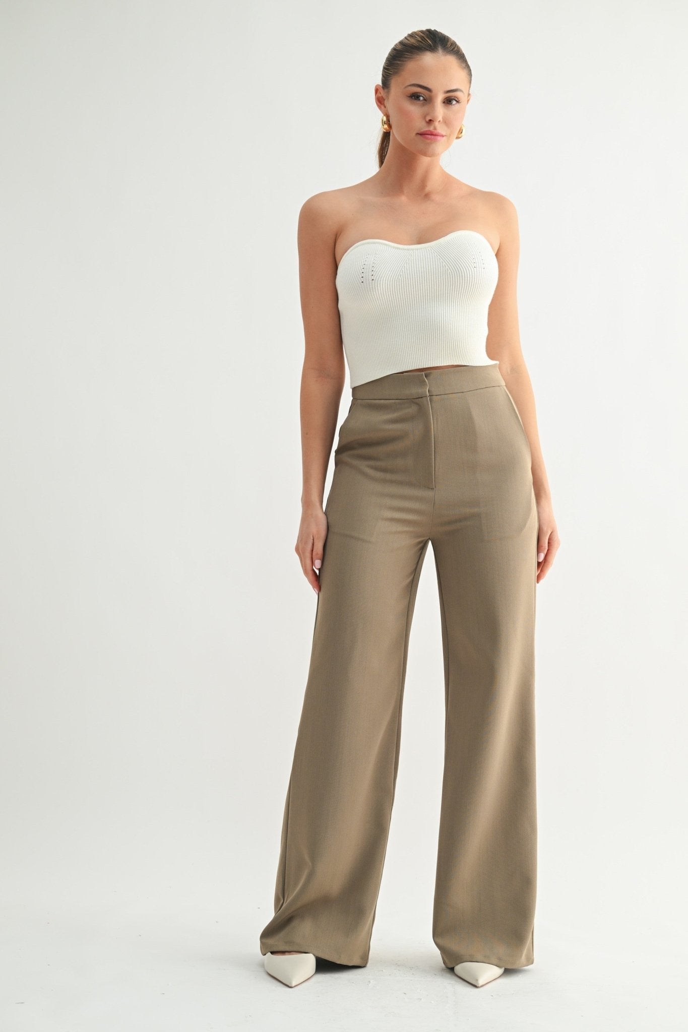 White Strapless Ribbed Knit Tube Top – STYLED BY ALX COUTURE