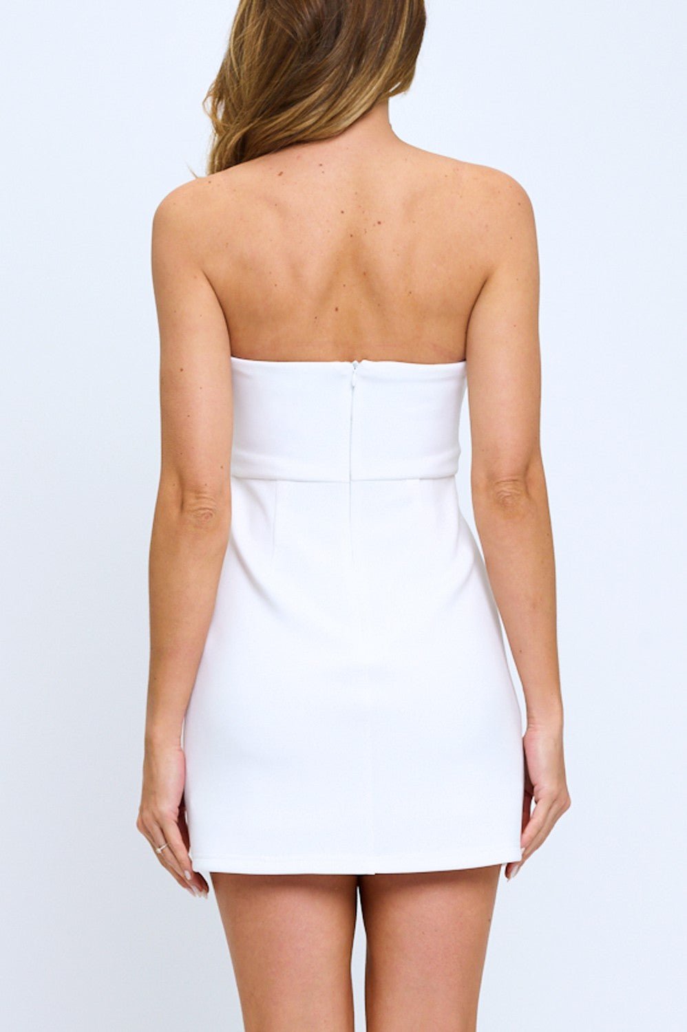 Ivory Strapless Mini Dress – STYLED BY ALX COUTURE