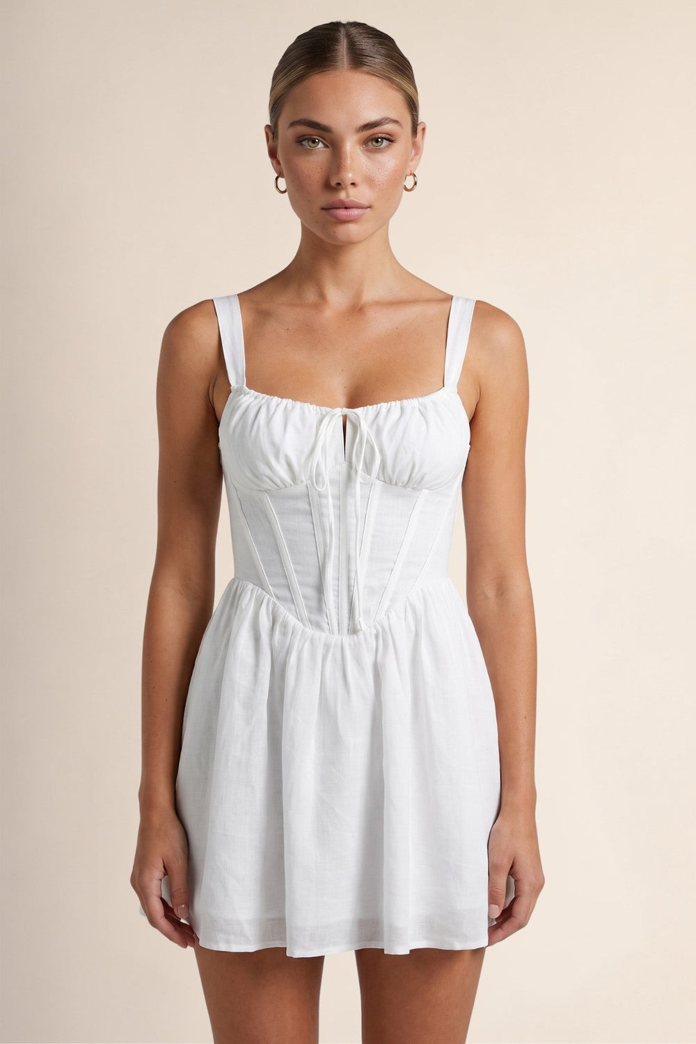 White Willow corset mini dress, full length front view