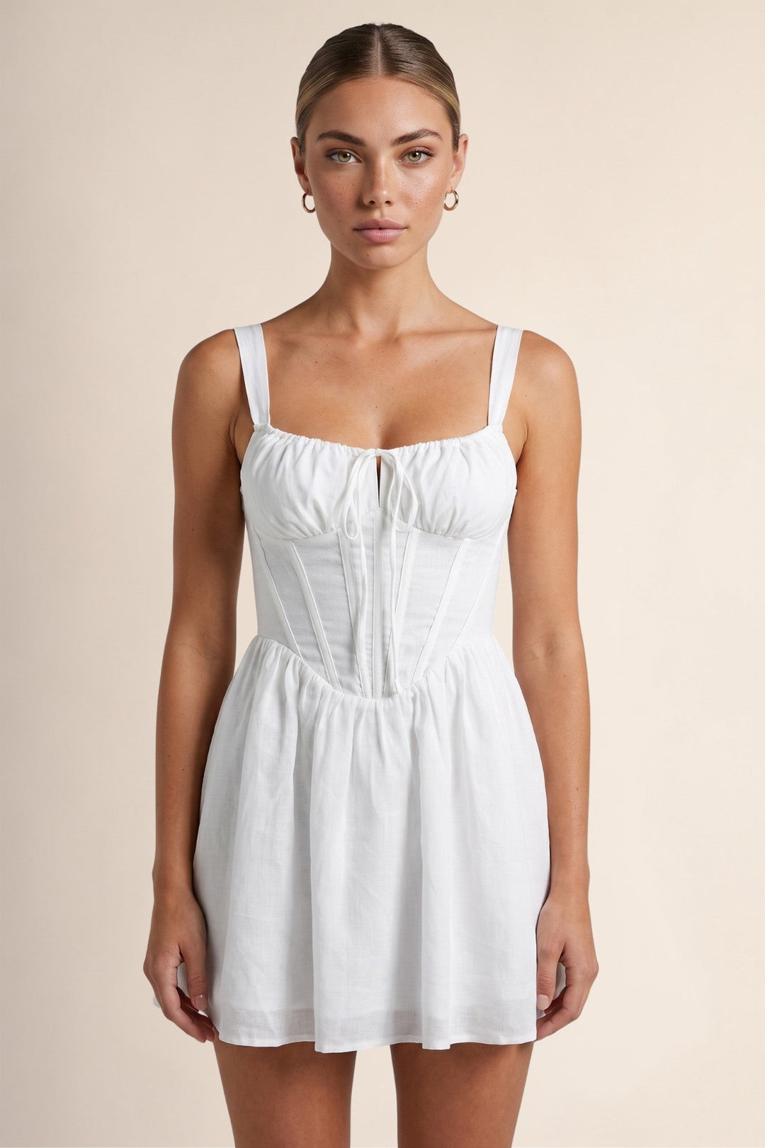 White Willow corset mini dress, full length front view