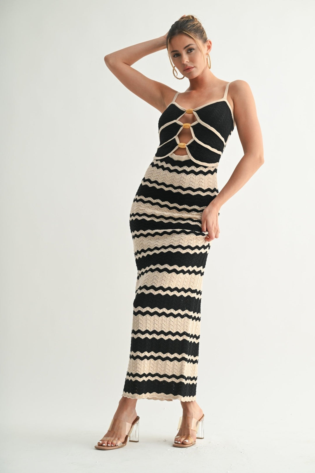 zig zag midi dress AX Paris Rust Printed Puff Sleeve Zig Zag Hem Pleated Midi Dress