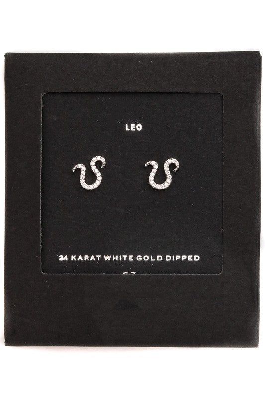 Leo Silver Zodiac Sign Earrings
