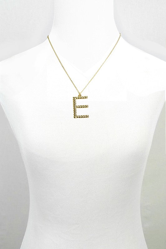 STYLED BY ALX COUTURE MIAMI BOUTIQUE ACCESSORIES NECKLACE Gold Etched Initial Necklace