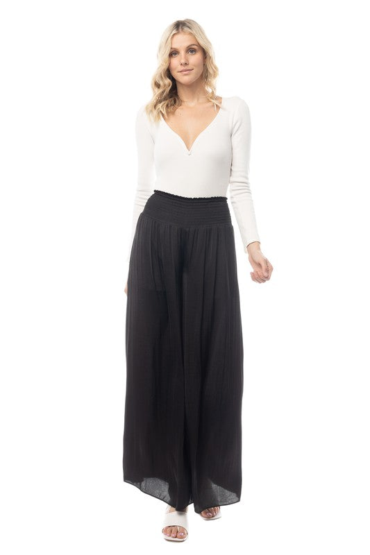 styled by ALX Couture Miami boutique Smocked Waist Wide Leg Pant