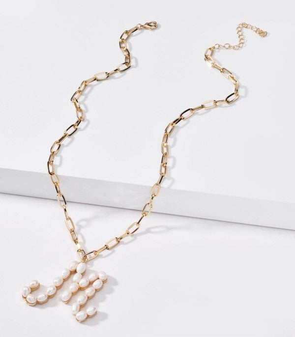 M Pearl Letter Necklaces
