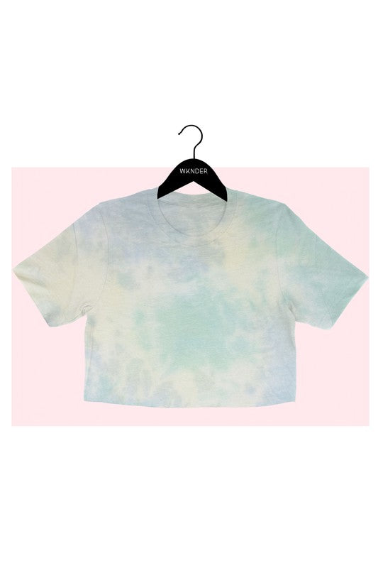 GREEN TIE DYE CROP TEE   Tie dye cropped tee designed for comfort and style. Pair with your favorite joggers for a comfort look.