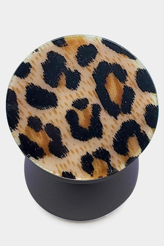 STYLED BY ALX COUTURE MIAMI BOUTIQUE Leopard Print Phone Grip and Stand