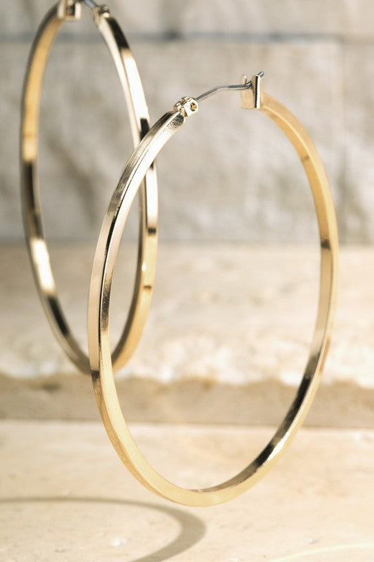 STYLED BY ALX COUTURE MIAMI BOUTIQUE Gold Metal Bold Hoop Earrings