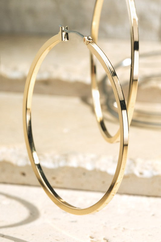 STYLED BY ALX COUTURE MIAMI BOUTIQUE Gold Metal Bold Hoop Earrings