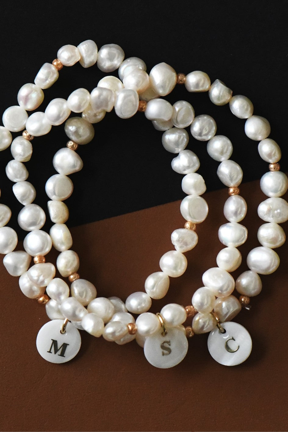STYLED BY ALX COUTURE MIAMI BOUTIQUE WOMENS BRACELET Initial Freshwater Baroque Pearl Bracelet