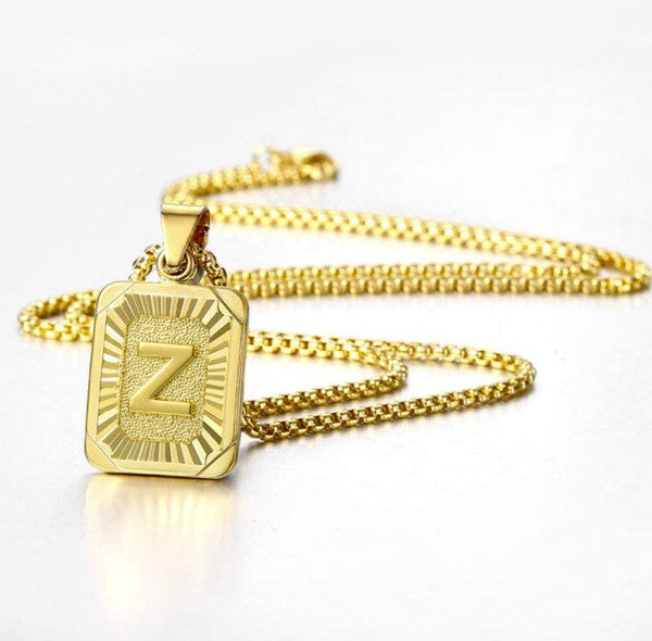Initial Letter Pendant Necklace 14K GOLD PLATED COPPER