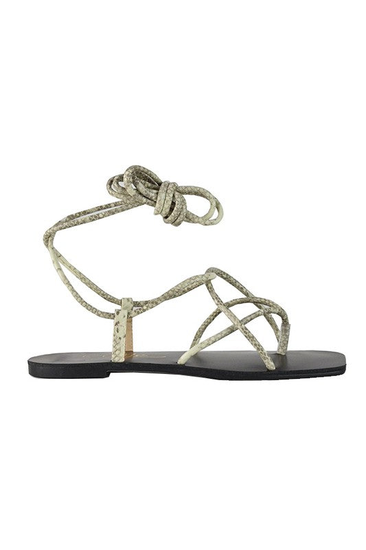 Snake Lace Up Wrap Around Sandals