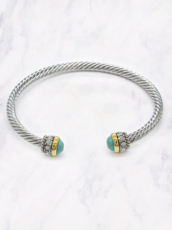 Crystal Circle Cable Fashion Bracelet