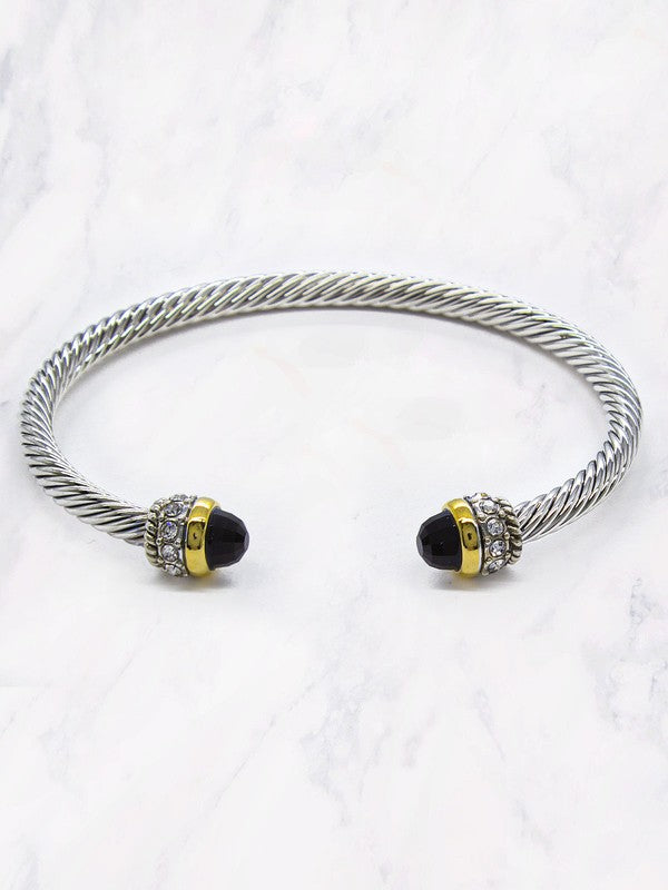 Crystal Circle Cable Fashion Bracelet