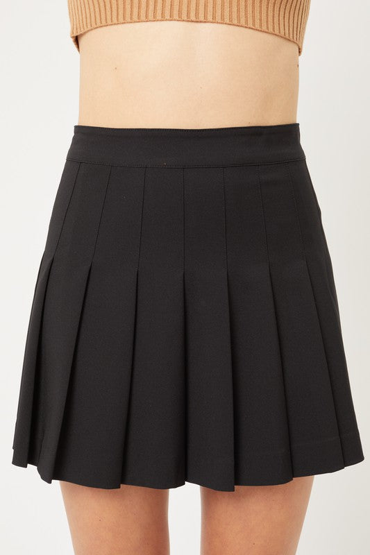 styled by alx couture miami boutiqe Zip Back Pleated Skirt 
