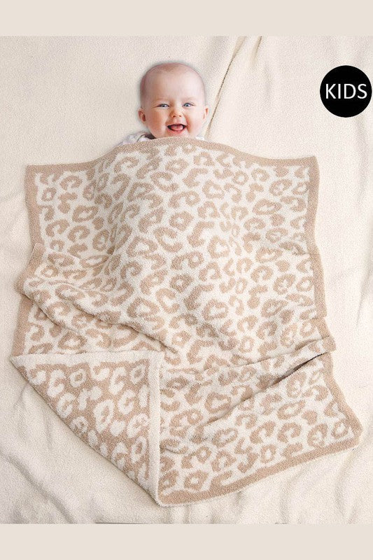 Beige Leopard Kids Blanket