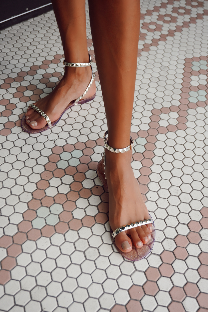 Women's gold waterproof jelly sandals