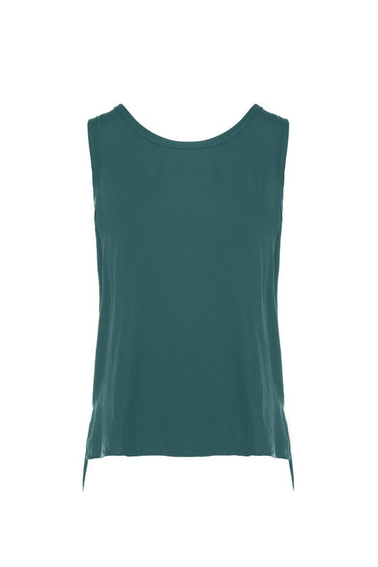 styled by ALX Couture Miami boutique hunter green Scoop Neck Tank Top