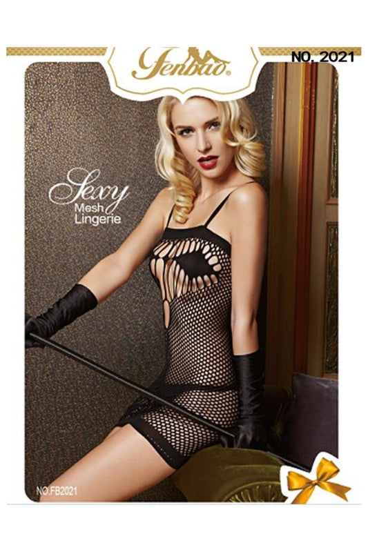 STYLED BY ALX COUTURE MIAMI BOUTIQUE WOMENS LINGERIE BLACK Black Full Body Mesh Stocking Lingerie