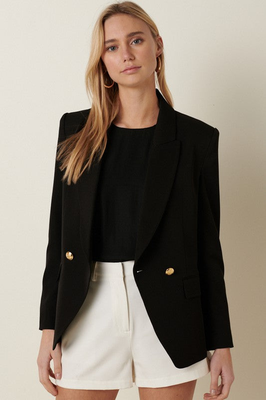 STYLED BY ALX COUTURE MIAMI BOUTIQUE Black Tailored Blazer With Buttons