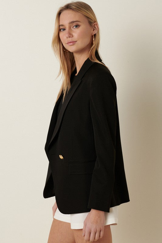 STYLED BY ALX COUTURE MIAMI BOUTIQUE Black Tailored Blazer With Buttons