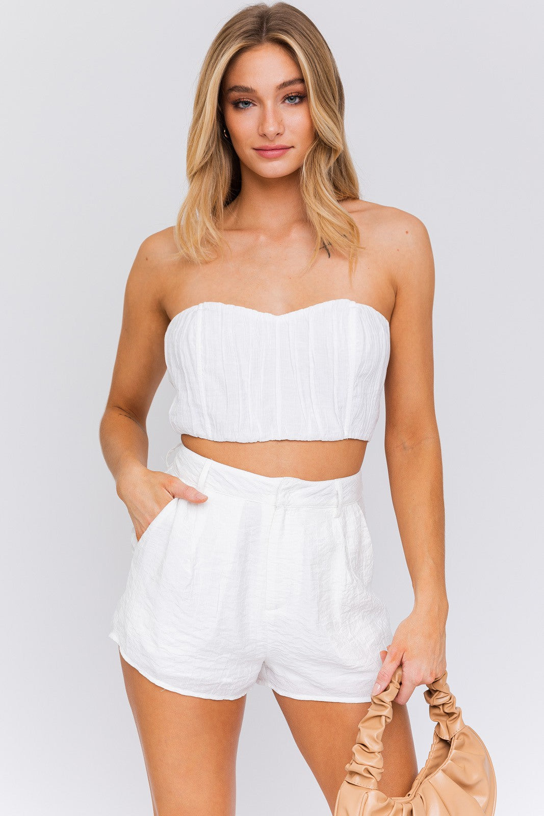 STYLED BY ALX COUTURE MIAMI BOUTIQUE White Bustier Tube Top