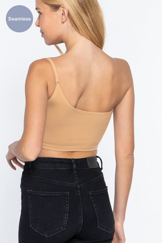 STYLED BY ALX COUTURE MIAMI BOUTIQUE One Shoulder Seamless Rib Cami Top