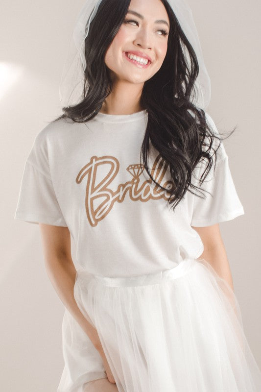 STYLED BY ALX COUTURE MIAMI BOUTIQUE Ivory Diamond Bride Graphic Tee