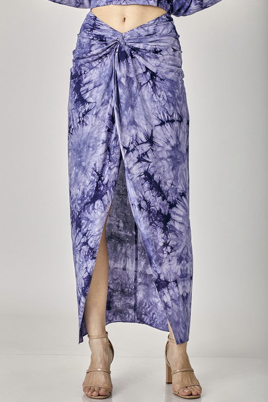 STYLED BY ALX COUTURE MIAMI BOUTIQUE Orchid Tie Dye Twisted Front Skirt